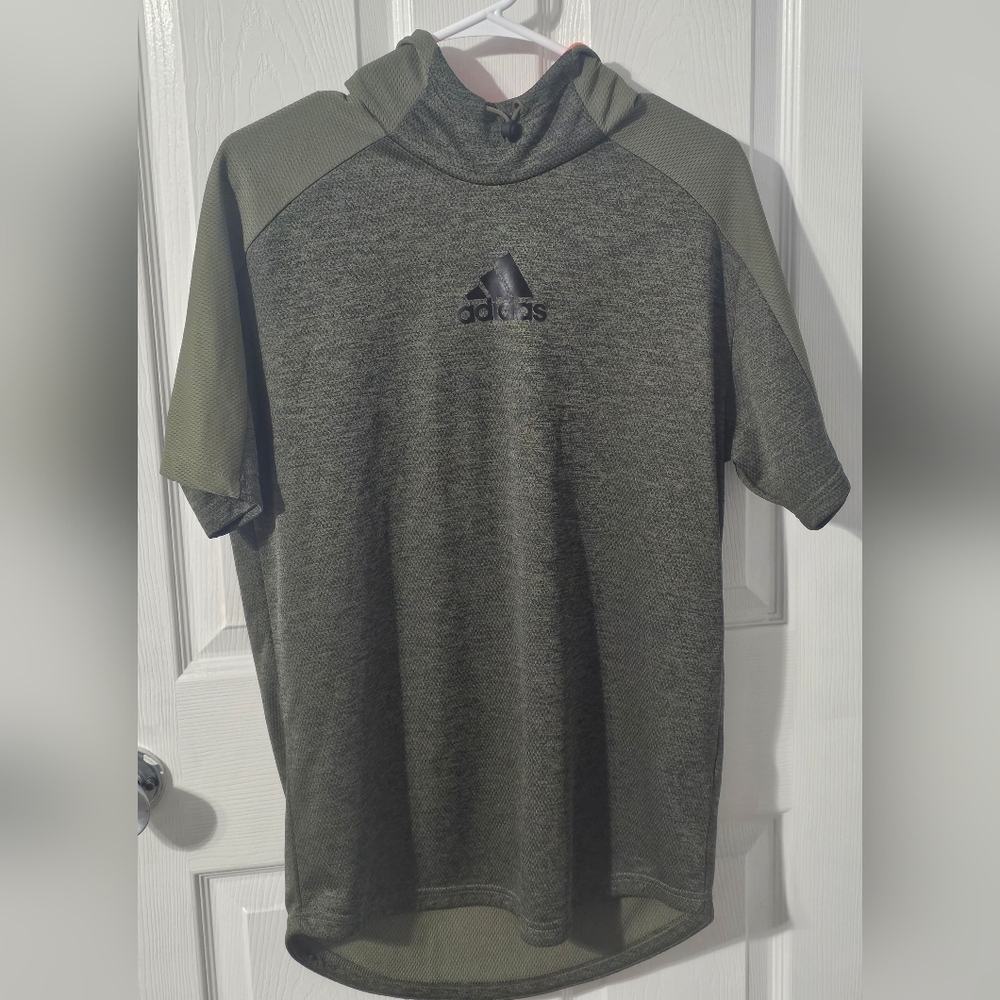 Men's Adidas Olive Green shirt with hood size Small